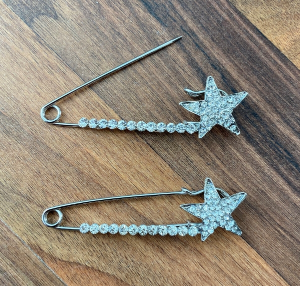 Sicherheitsnadel Glitzer Star